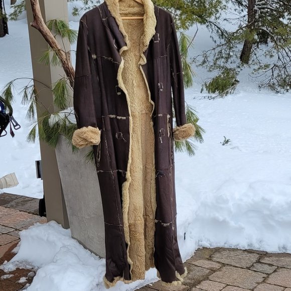 Unique  Leather Winter Coat (Runway piece), size M, brown - Picture 6 of 16